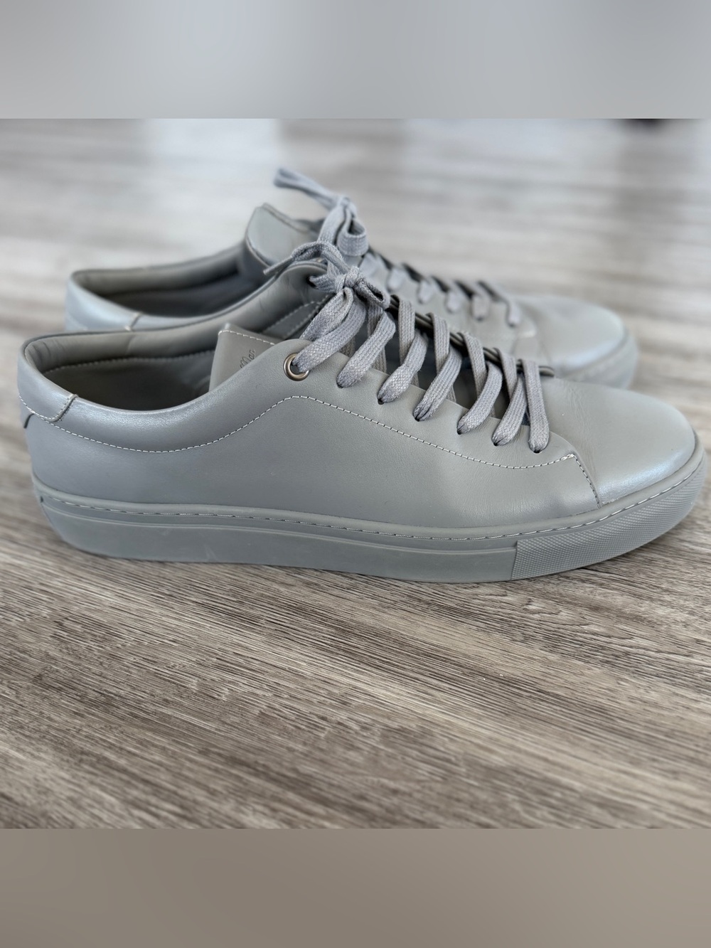 Good Man Brand Edge Lo-Top Leather Sneakers,  Charcoal, Men’s 11.5, Gently Used